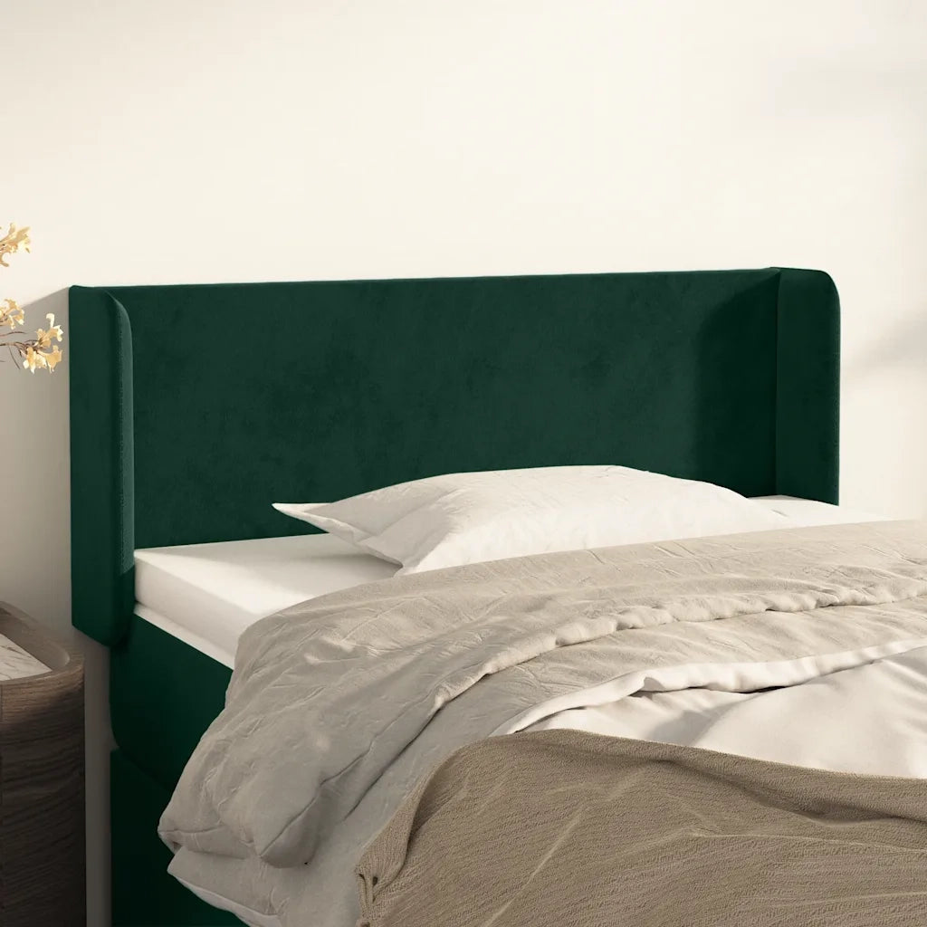 Testiera ad Orecchio Verde Scuro 93x16x78/88 cm in Velluto 3118527
