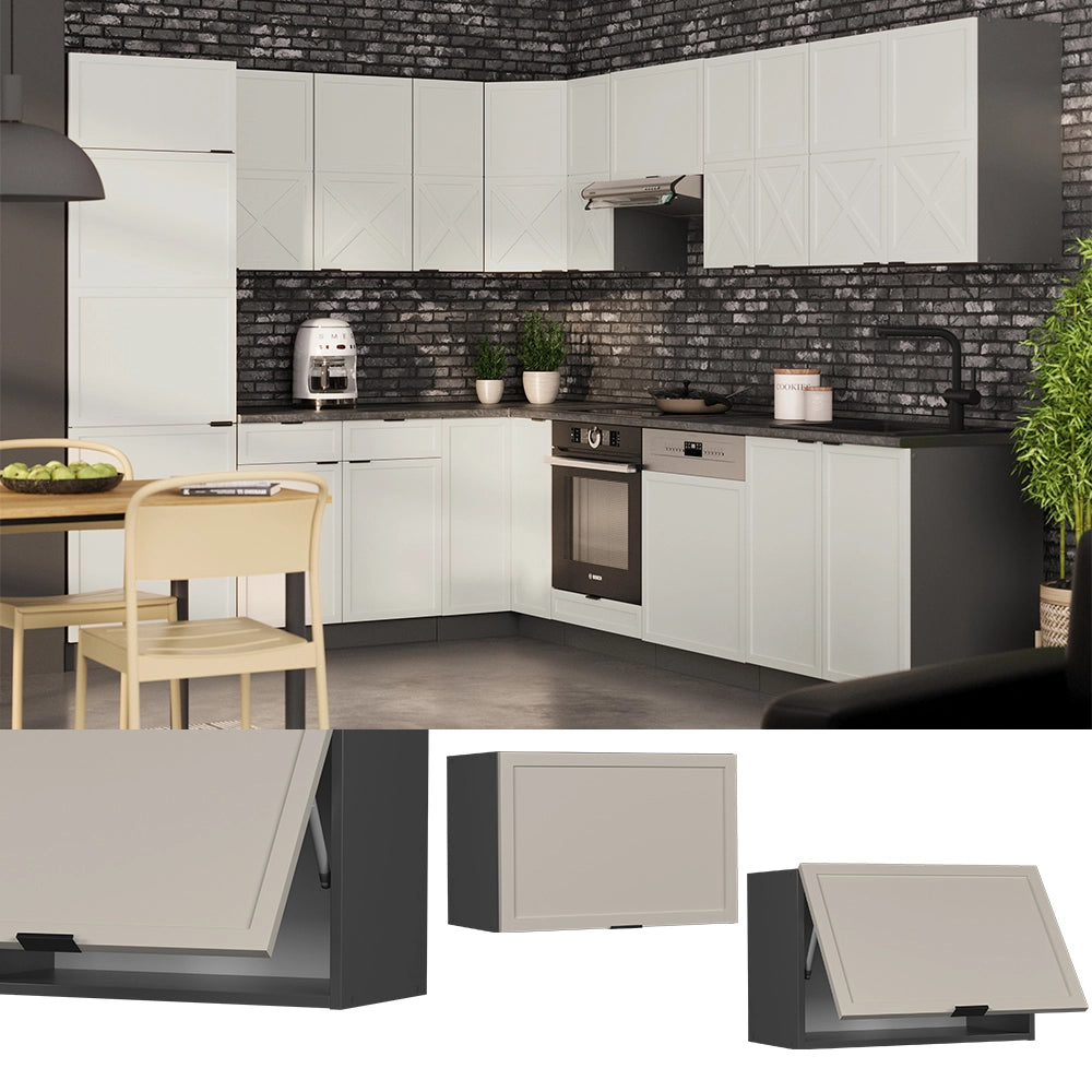 Vicco Pensile da cucina GrigioBeige 60 cm Piatto