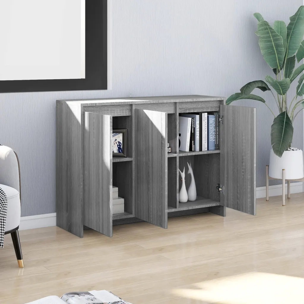 Credenza Grigio Sonoma 102x33x75 cm in Truciolato 813015
