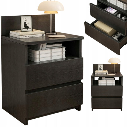 Comodino Nero 40x59x32 cm Ideale per Camera da Letto