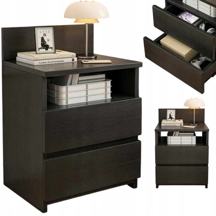 Comodino Nero 40x59x32 cm Ideale per Camera da Letto