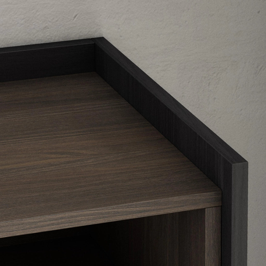 Mobile TV Soggiorno, 310x50x37 cm, Per TV fino a 80", Camino elettrico, Rovere scuro e Nero
