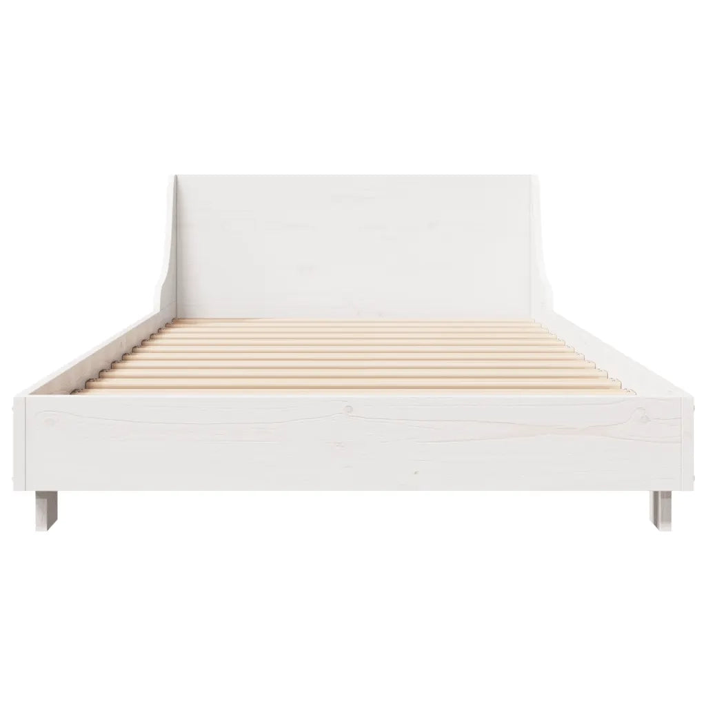 Giroletto senza Materasso Bianco 100x200 cm Legno Massello Pino