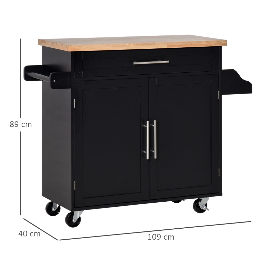 Armadio Mobile con Ante, Cassetto e Ripiani ¨C Zephmum ¨C 109x40x89 cm Nero