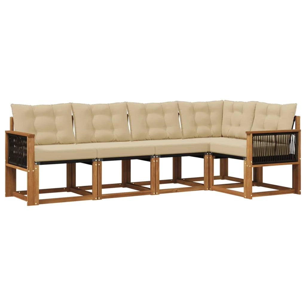 Set di divani da esterno 5 pz Naturale e Beige 3381953