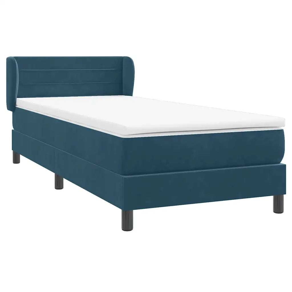 Giroletto a Molle con Materasso Blu Scuro 80x210 cm Velluto 3317593