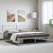 Giroletto con Testiera-Struttura Letto con testiera Metallo Bianco 183x213 cm 933952