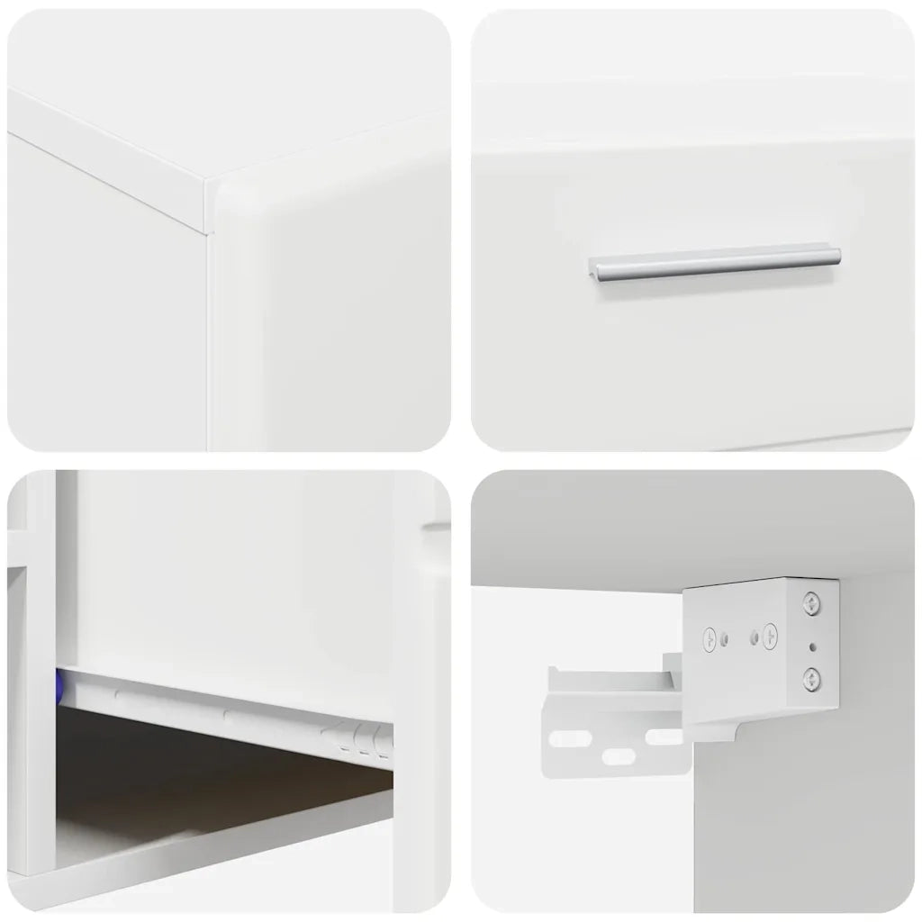 Set mobile TV con porta FLORIN 3 pcs Bianco Legno multistrato 3397984