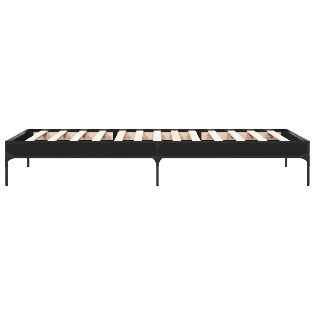 Giroletto Nero 90x200 cm in Legno Multistrato e Metallo