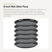 Piatto per Pizza in Ceramica 20 cm - Antiscivolo - 6 Pack - Piatto per Pizza Rotondo - Resistente al Forno - Materiale Duraturo