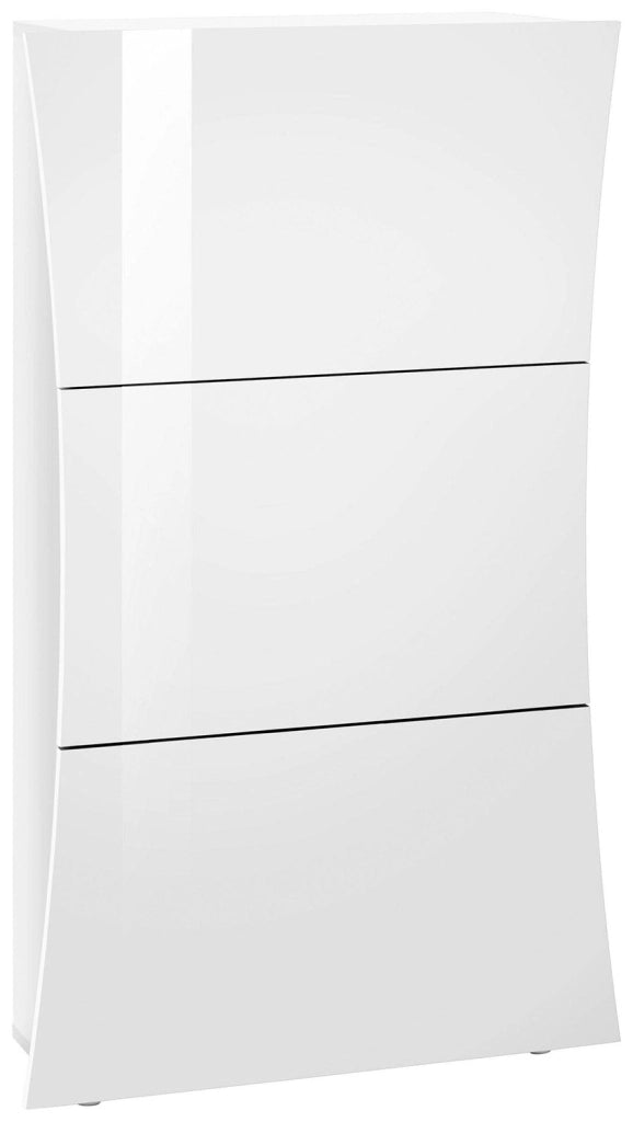 Scarpiera 3 Ante a Ribalta 71x26,6x121,5 cm Arco Bianco Lucido