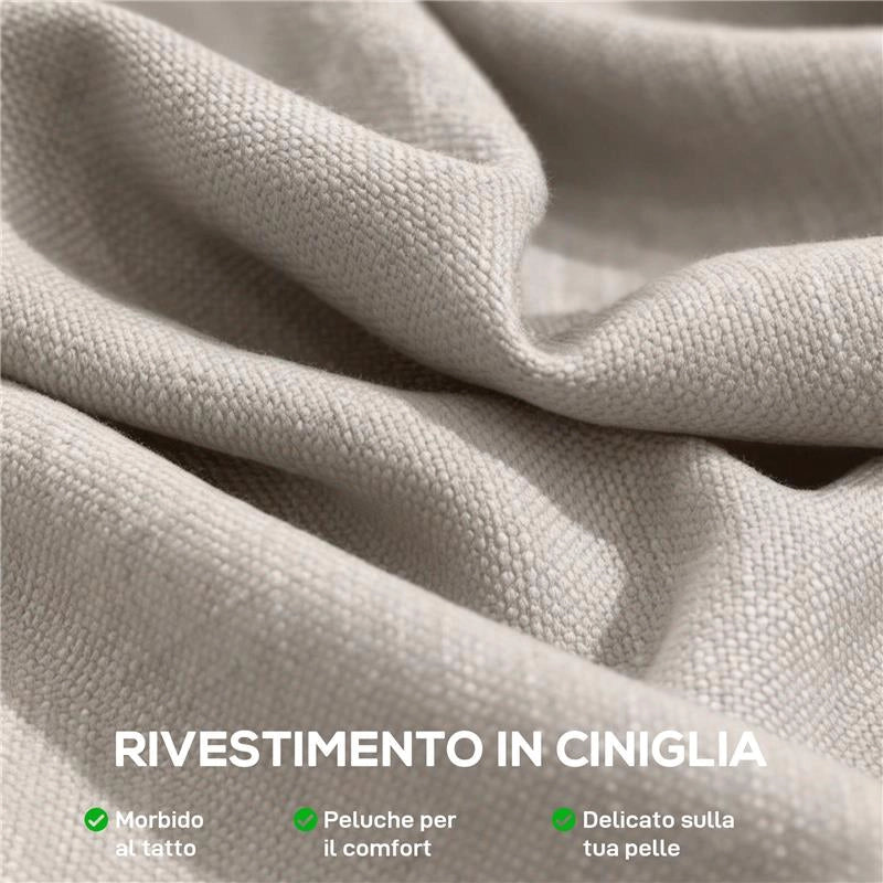 POLTRONA SALOTTO E POLTRONCINA CAMERA DA LETTO IN CINIGLIA MORBIDA, BEIGE