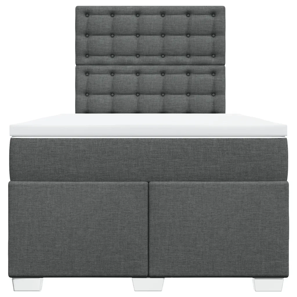 Giroletto a Molle con Materasso Grigio Scuro 120x200 cm Tessuto 3292770