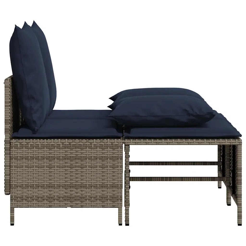 Set Divani da Giardino 4 pz con Cuscini Grigio in Polyrattan 368387