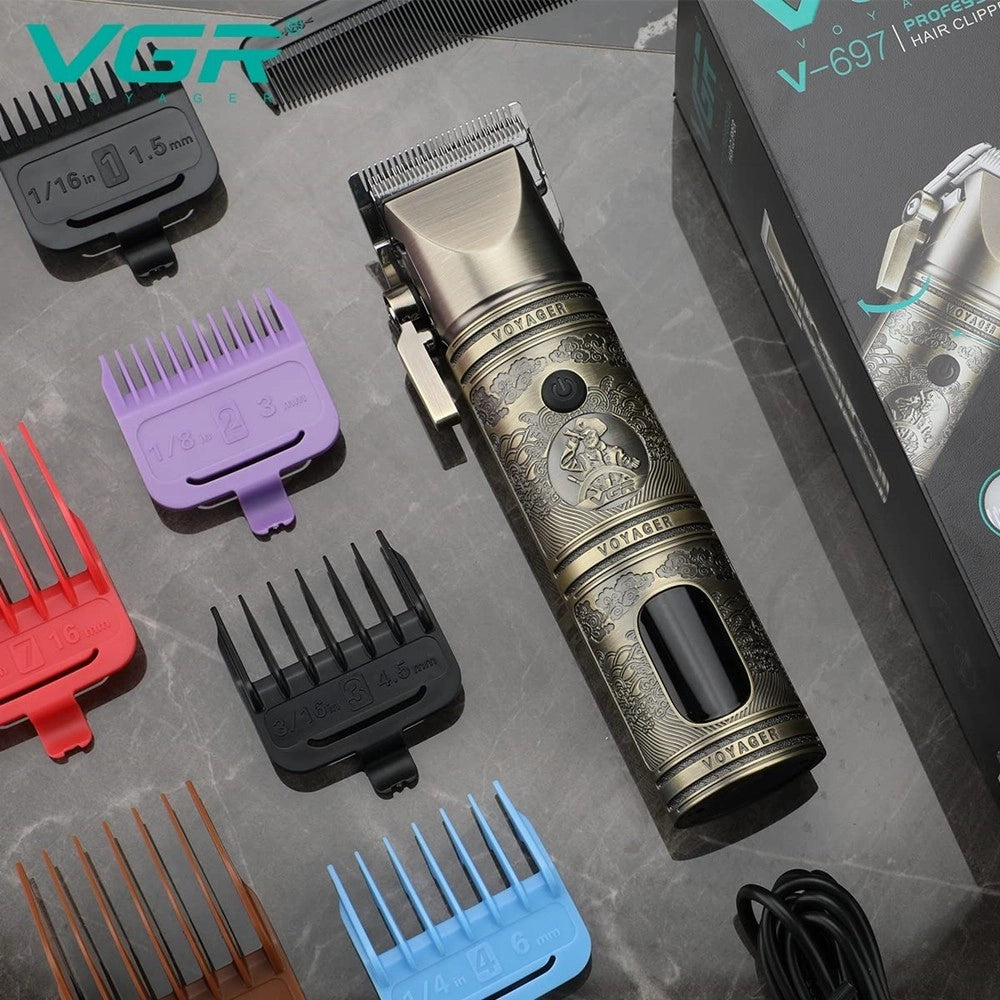 Trade Shop - Rasoio Professionale Tagliacapelli Display Led Senza Fili Ricaricabile Vgr V-697 -