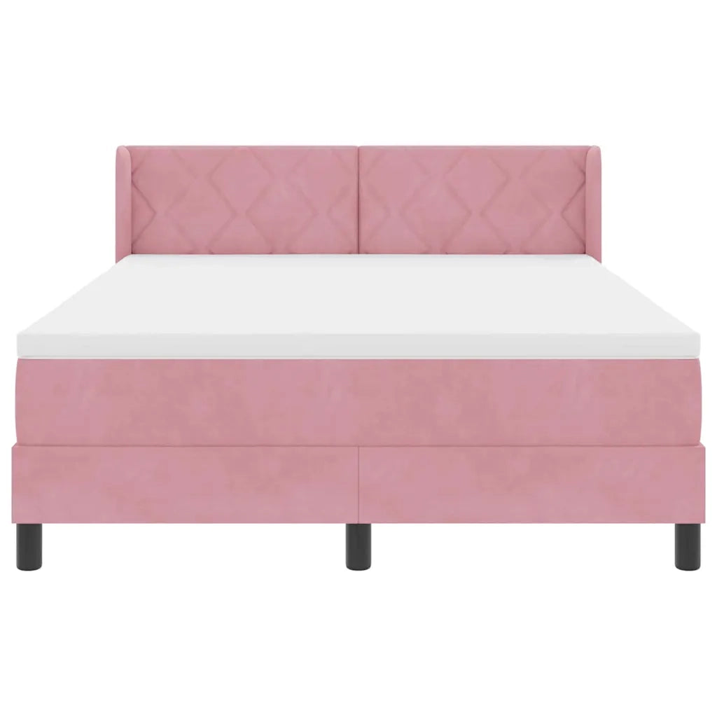 Letto a molle con testiera Rosa 200 x 140 cm Velluto 3341527