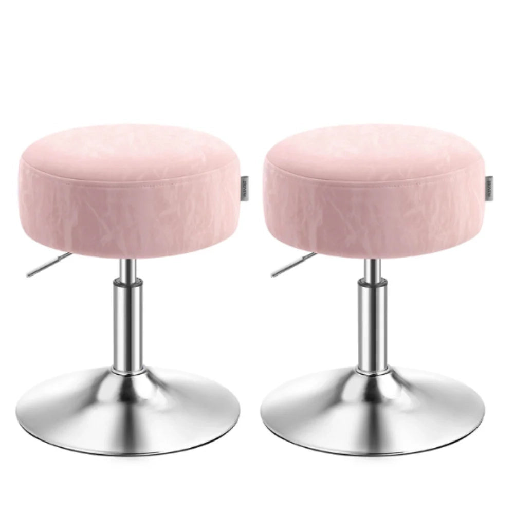 Sgabello da trucco girevole a 360 gradi regolabile in altezza con spesso cuscino in PU sgabello da toeletta per camera da letto cucina sala da pranzo rosa moderno 12_0007720