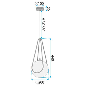 Lampada Da Soffitto APP1792-1CP 20cm Black