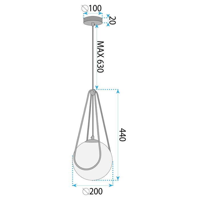 Lampada Da Soffitto APP1792-1CP 20cm Black