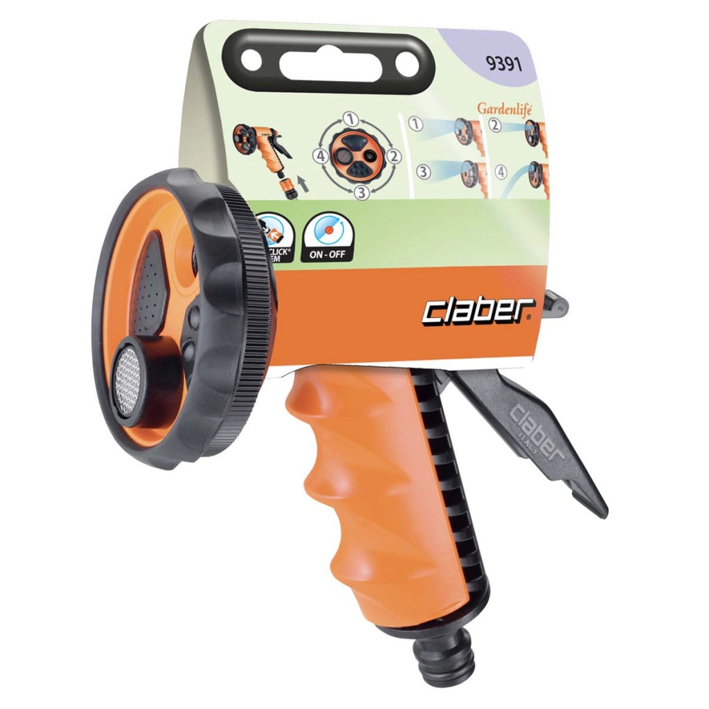 PISTOLA DA GIARDINO 4 GETTI 'ERGO GARDEN' Art. 9391 - 4 getti blister  - CLABER