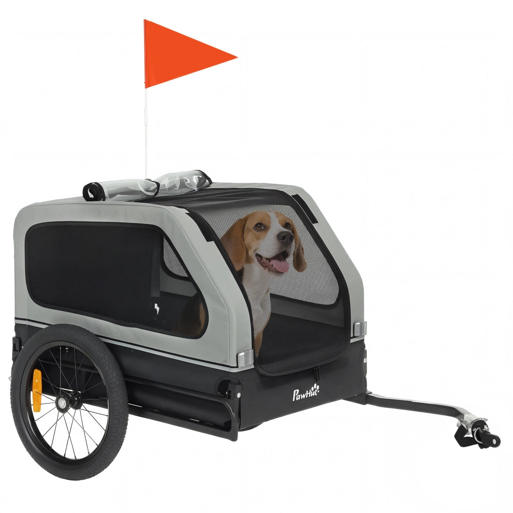 Rimorchio per Bicicletta Pieghevole per Cani ¨C zephmum ¨C Grigio 20kg