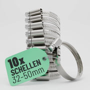 10 Viti per tubi in acciaio inossidabile - 33-57mm - Viti per tubi adattabili - Larghezza di serraggio 9mm - Viti per tubi in acciaio inossidabile - Idonee per piscine, laghi, lavatrici, ecc. - Viti per tubi a vite in acciaio inossidabile