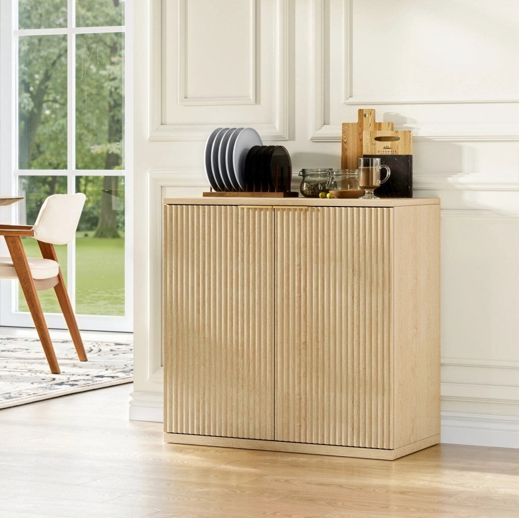 Credenza a 2 ante 80x40x80 cm in MDF rovere HOMVRA