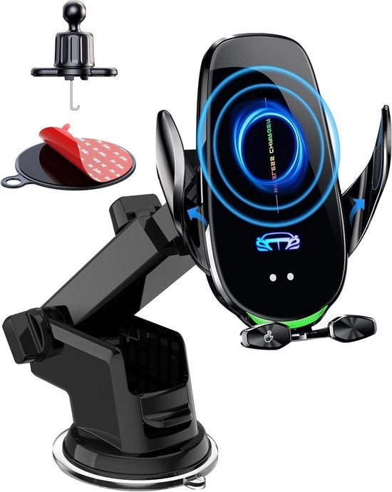 Sostituto di Telefono Auto Caricabile Senza Fili 15W Qi - Caricamento Induttivo Automatico & Regolazione Motorizzata
