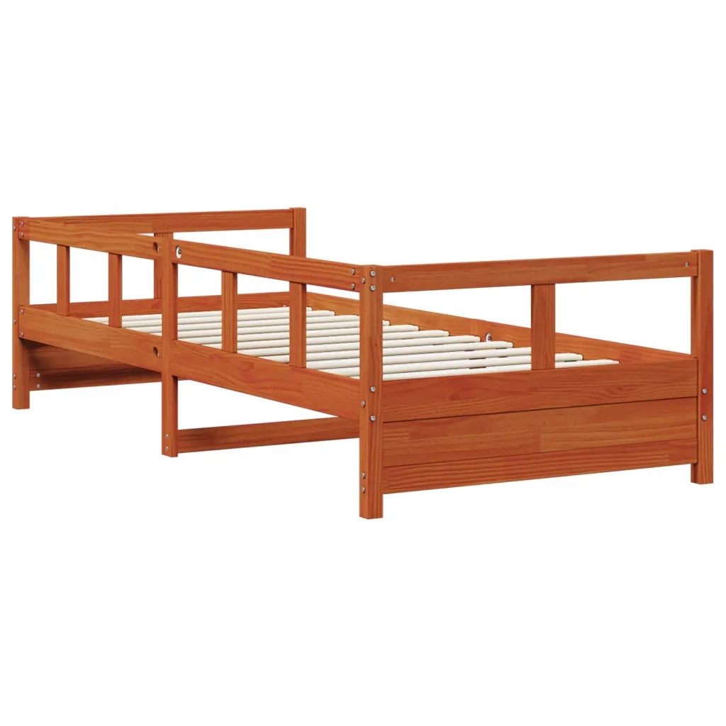 Dormeuse senza Materasso Marrone Cera 80x200 cm Legno di Pino 854960