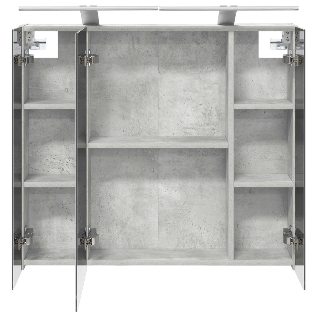 Mobiletto per specchio da bagno con lo scaffale Grigio cemento 889114