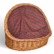 Cuccia lettiera in vimini con cuscino cesta lettino per animali 63x43x52 large