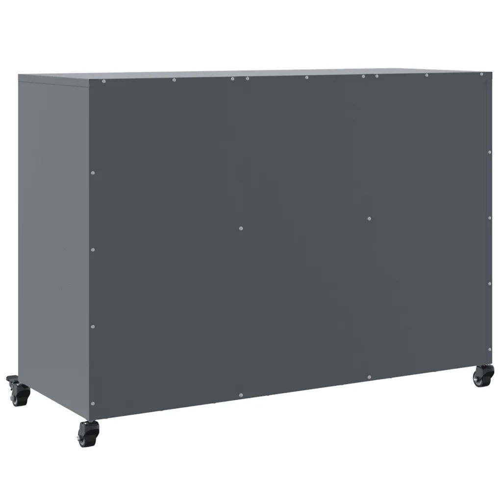 Credenza | Madia | Buffet da pranzo | Armadio da pranzo Antracite 100,5x39x72 cm in Acciaio