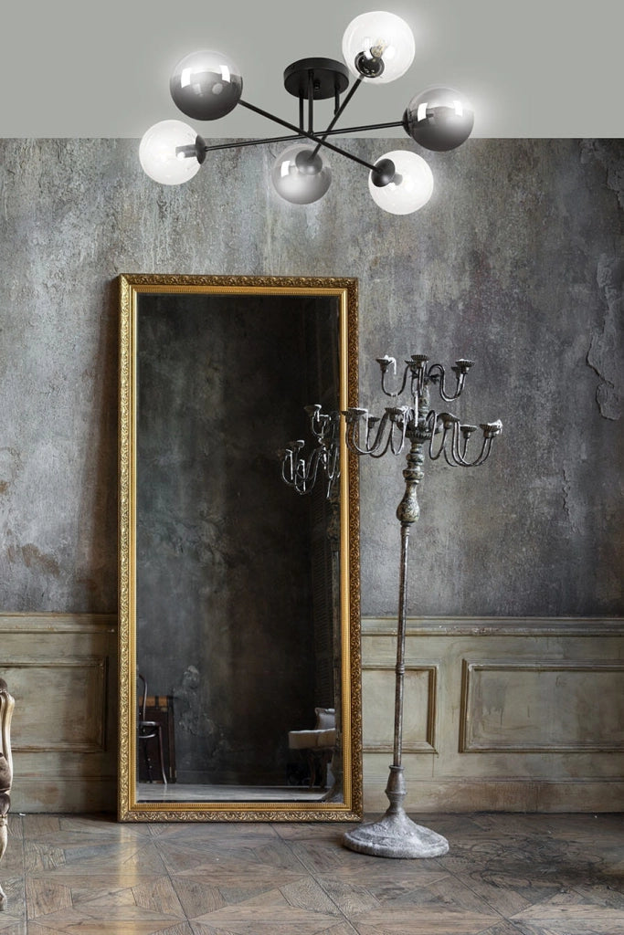 Lampadario Emibig Brendi 6xE14 nero vetro multicolore