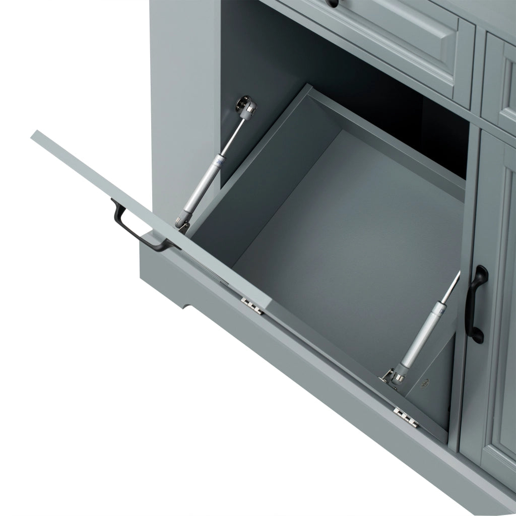 Mobile contenitore da cucina con 2 cassetti e ripiano regolabile - per cucina - in MDF - grigio