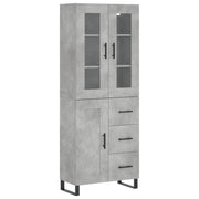 Credenza | Madia | Buffet da pranzo | Armadio da pranzo Grigio Cemento 69,5x34x180 cm in Legno Multistrato