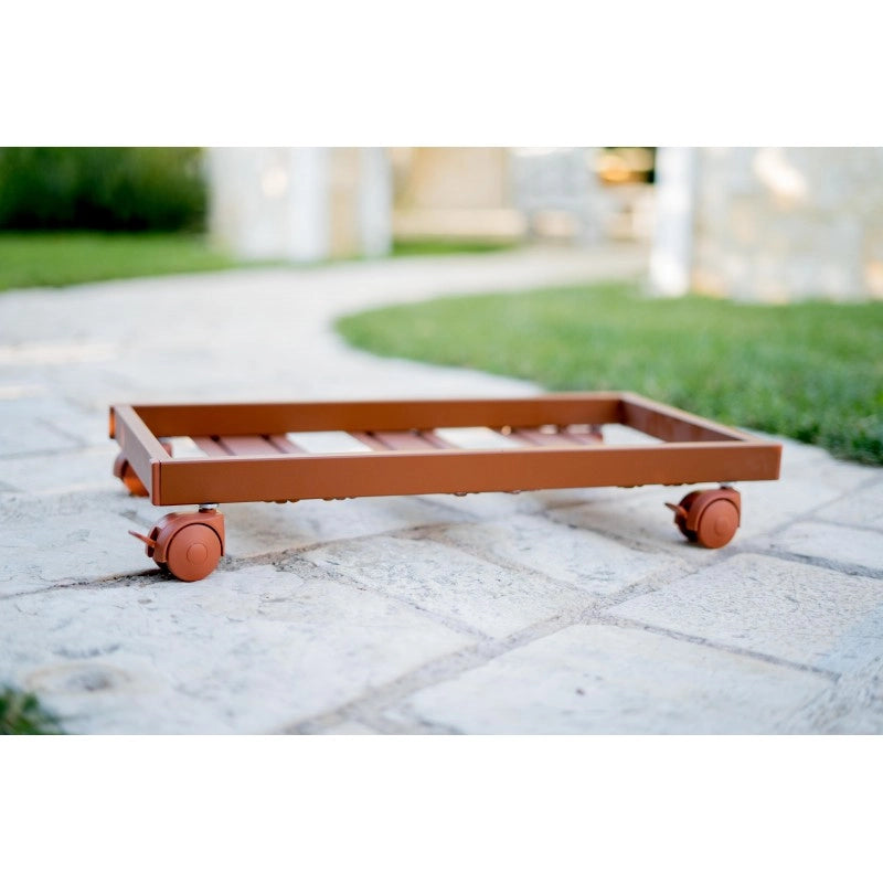 Carrello Porta Piante Tradizionale Rettangolare Cm 60X30 Cotto Tecnokit