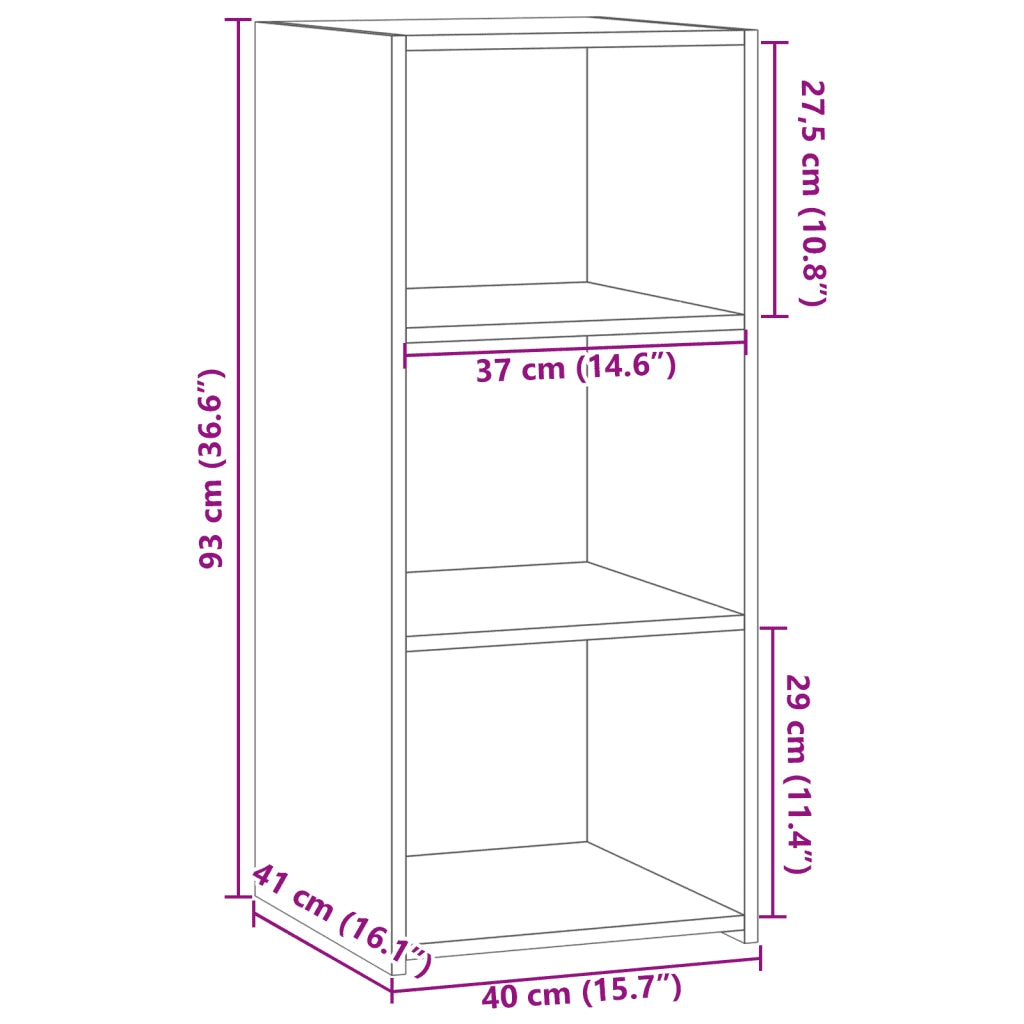 Credenza Rovere Fumo 40x41x93 cm in Legno Multistrato 846352