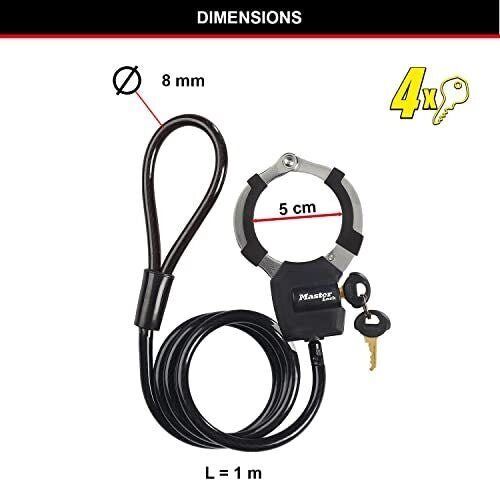 MASTER LOCK Street Cuff Nero 1000 mm Antifurto