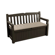 Cassapanca outdoor Chestermere, Baule da giardino, Contenitore da esterno, Panchina contenitore da esterno, 140x60 h84 cm, Marrone e Beige