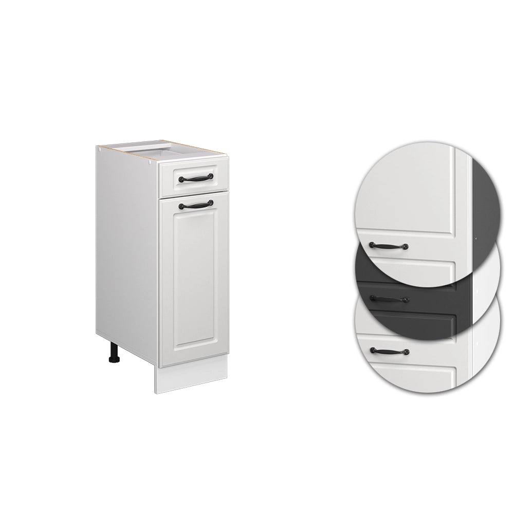 Vicco Mobiletto base per cucina Bianco casa di campagna 30 cm PL Marmo