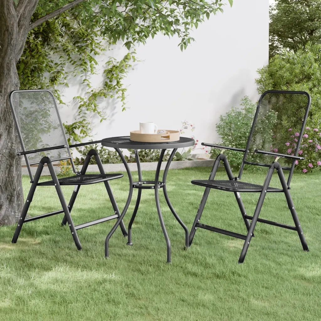 Tavolo da Giardino Ø60x72 cm Rete Metallica Espansa Antracite 317342