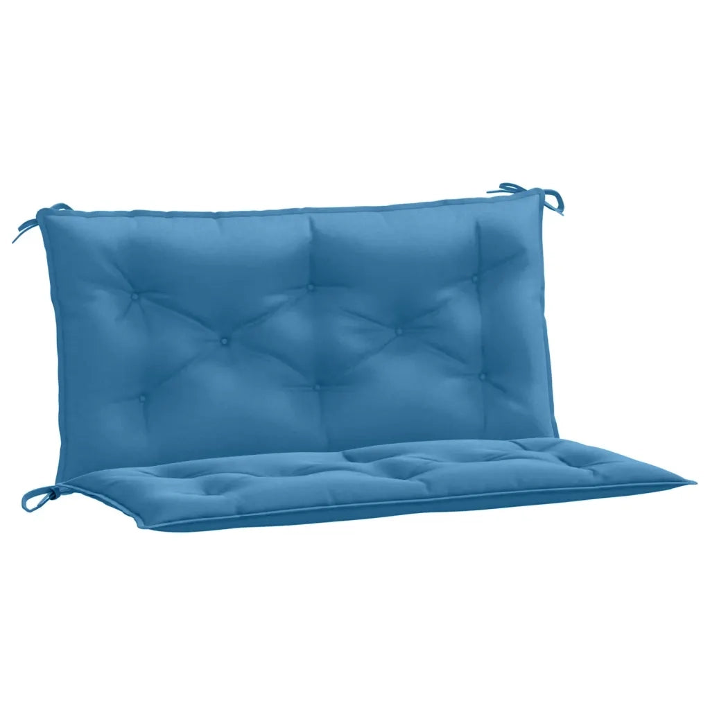 Cuscini Panca Giardino 2pz Blu MÃ©lange 100x50x7cm Tessuto