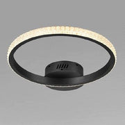 Trade Shop - Plafoniera Led 24w Cerchio Effetto Cristallo Nero Luce Fredda Calda Naturale 31722 -