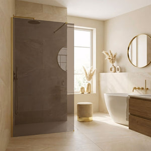 Parete Doccia Rea Flexi Brown / Brush Gold 130