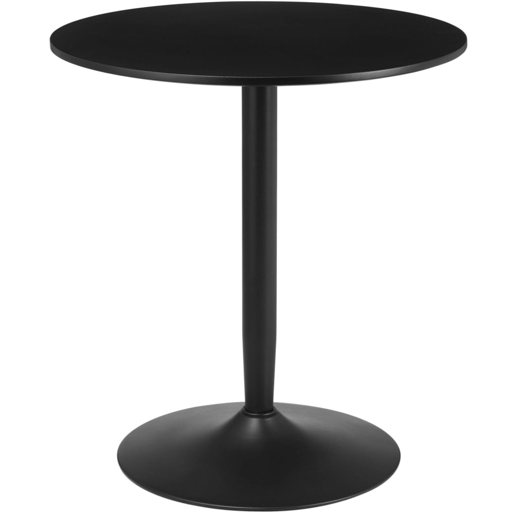 Tavolo rotondo nero 70 cm – compatto, per 2 persone, da montare