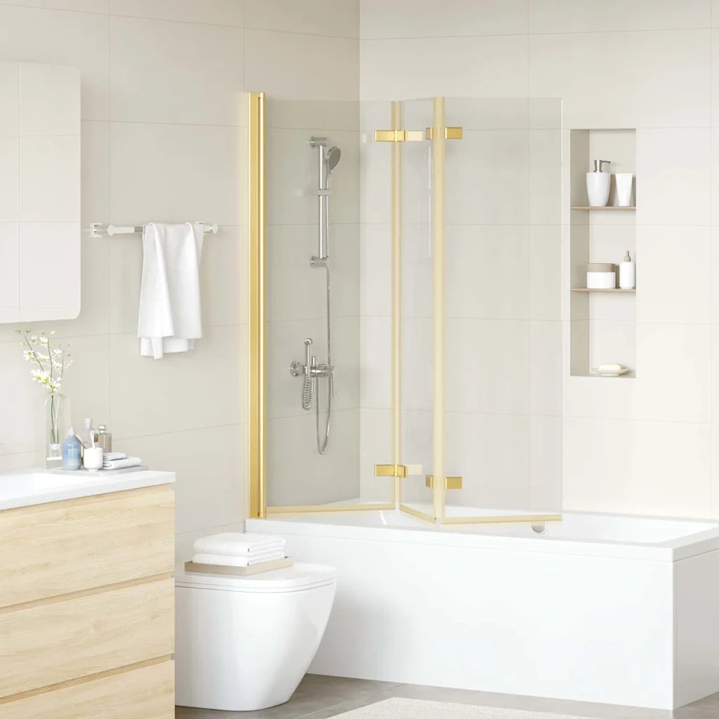 Involucro Doccia Oro 130 x 138 cm Vetro ESG e Alluminio 42018541