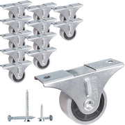 Pompe di supporto per mobili, 12 pezzi, 30mm, ruote in gomma grigia, ruote di supporto, non girevoli, unidirezionali, incluse viti (12)