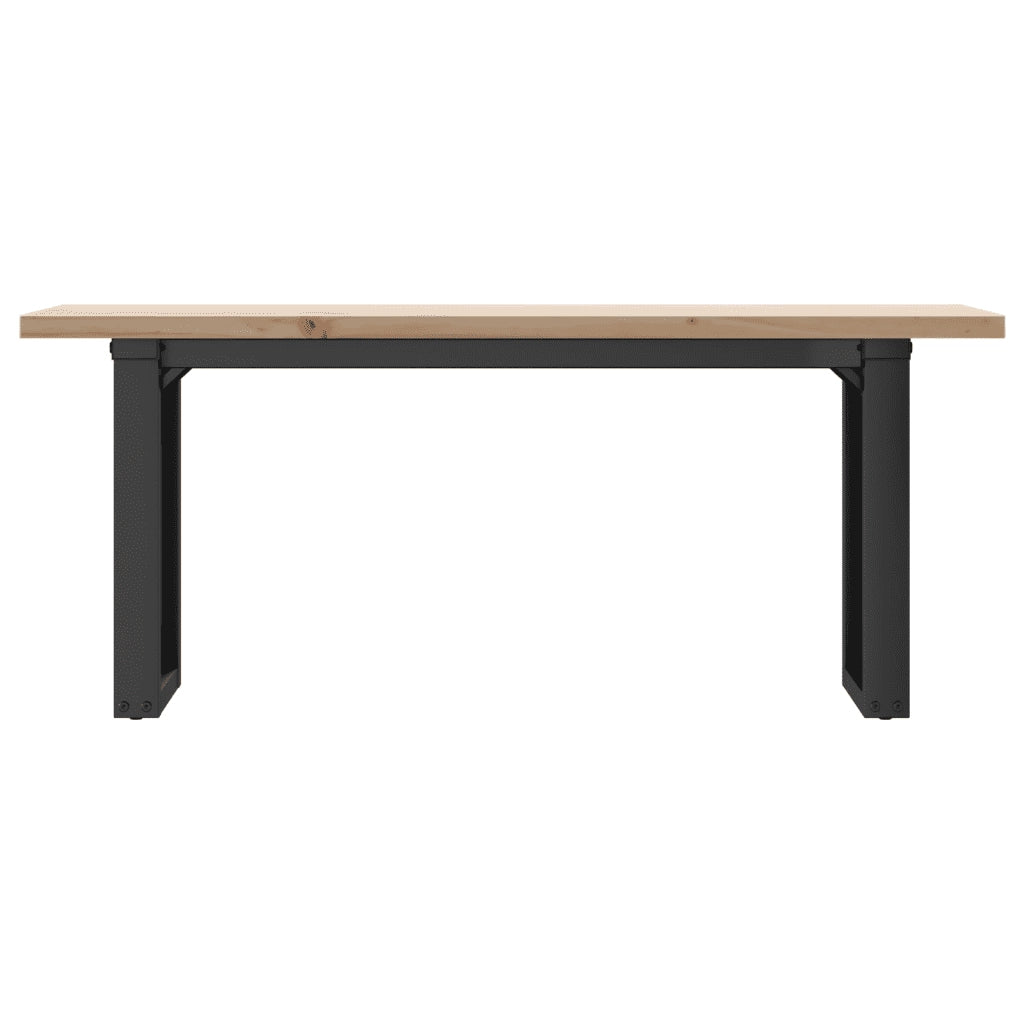 Tavolino Salotto Telaio a O 110x40x45,5 cm Legno Pino e Acciaio