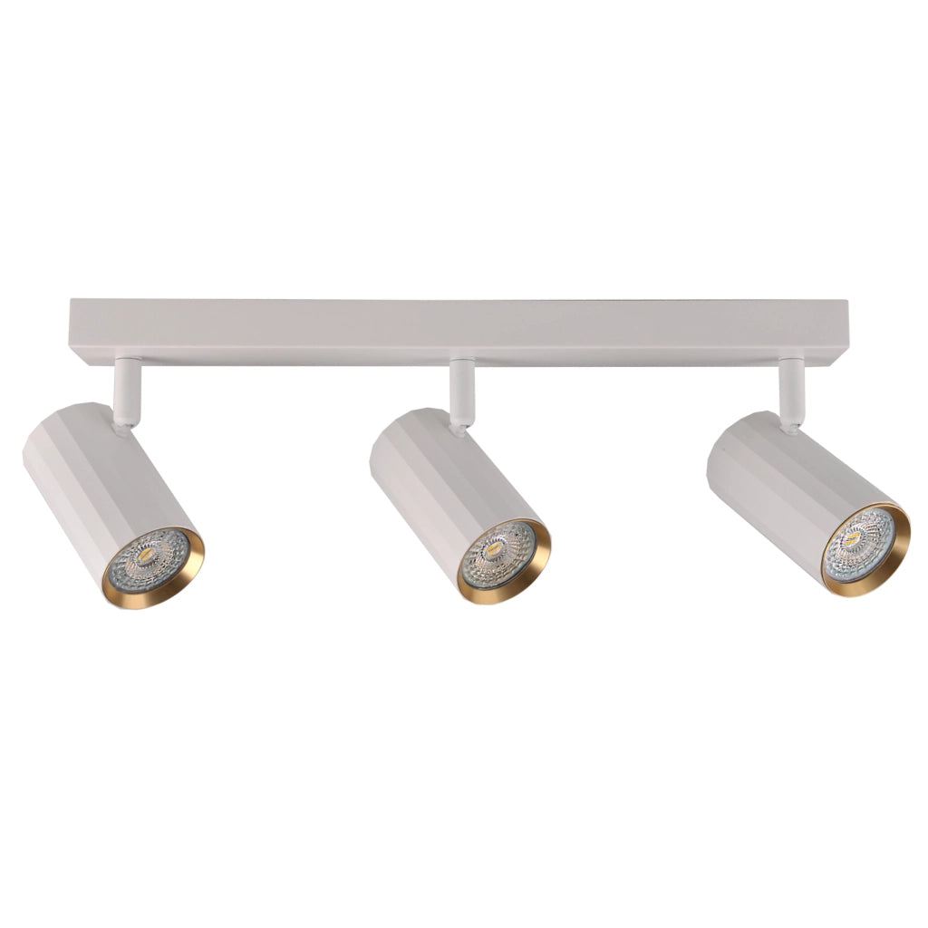 Plafoniera/Applique 3 luci bianco-oro GU10 Nicea Polux