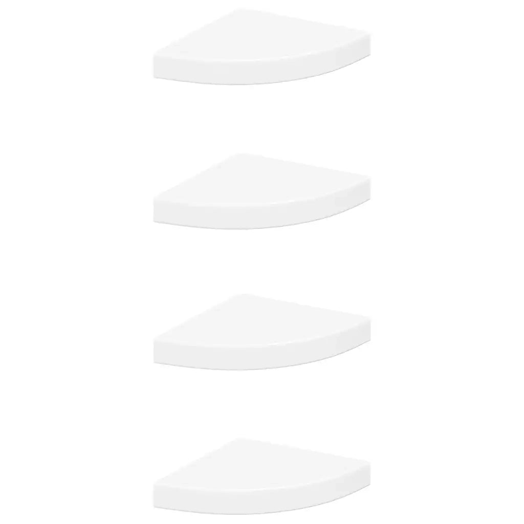 Scaffali Angolari a Parete 4 pz Bianchi 25x25x3,8 cm MDF